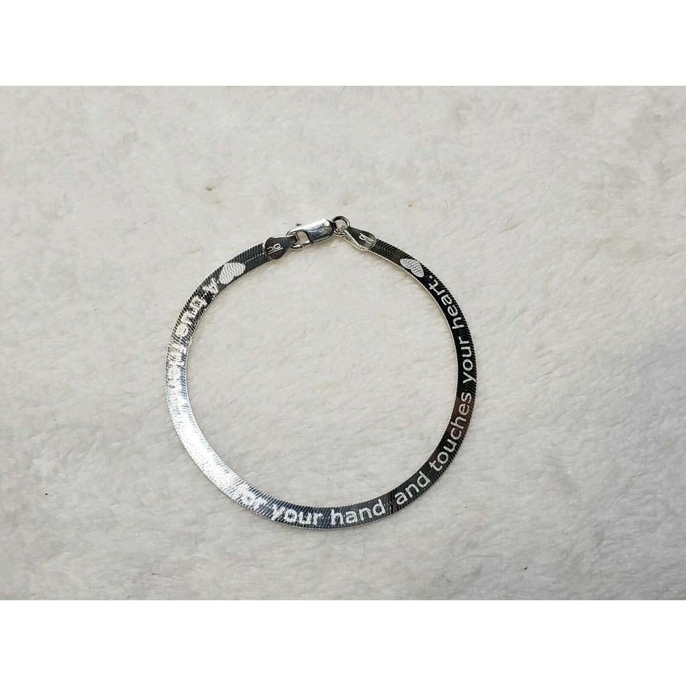 925 Sterling Silver Cuff Bracelet - A True Friend Touches Your Heart